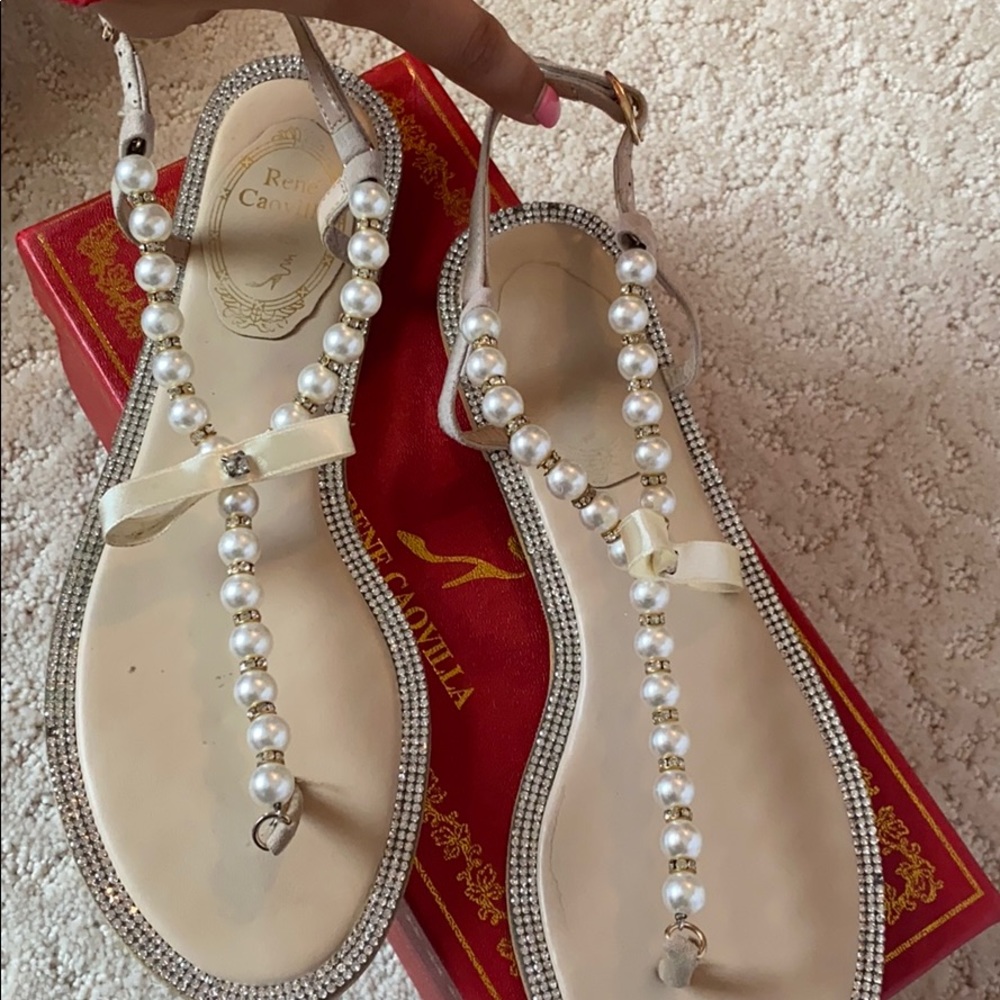 pearl rhinestone sandals - Picture 7 of 9